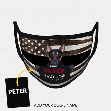 Personalized Dog Gift Idea - Bad Black Bull Terrier For Dog Lovers - Cloth Mask